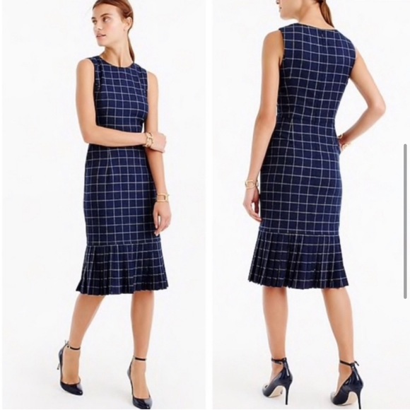 J. Crew  old money windowpane dress 8 - Picture 1 of 6